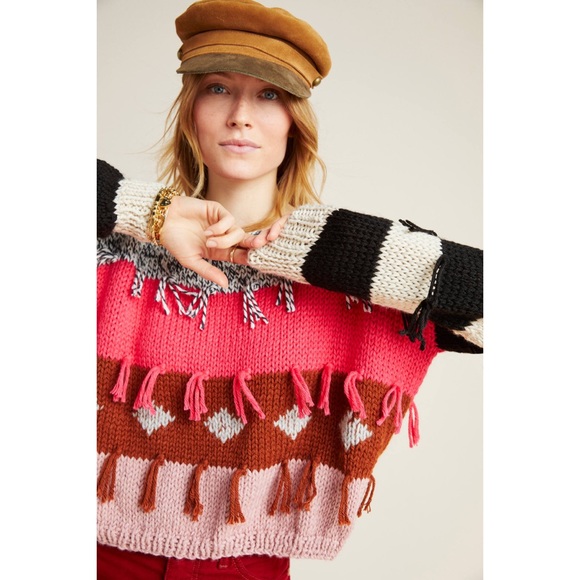 Anthropologie Pina Fringed Sweater - Picture 2 of 9